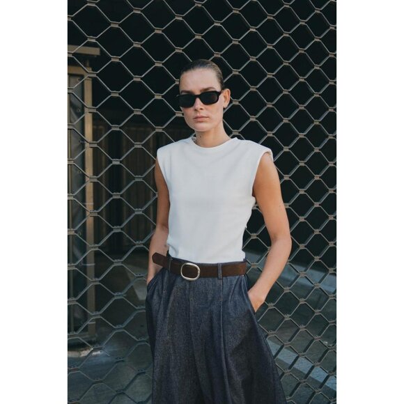 ZARA CONTRAST DRESS WITH BELT - Picture 1 of 7